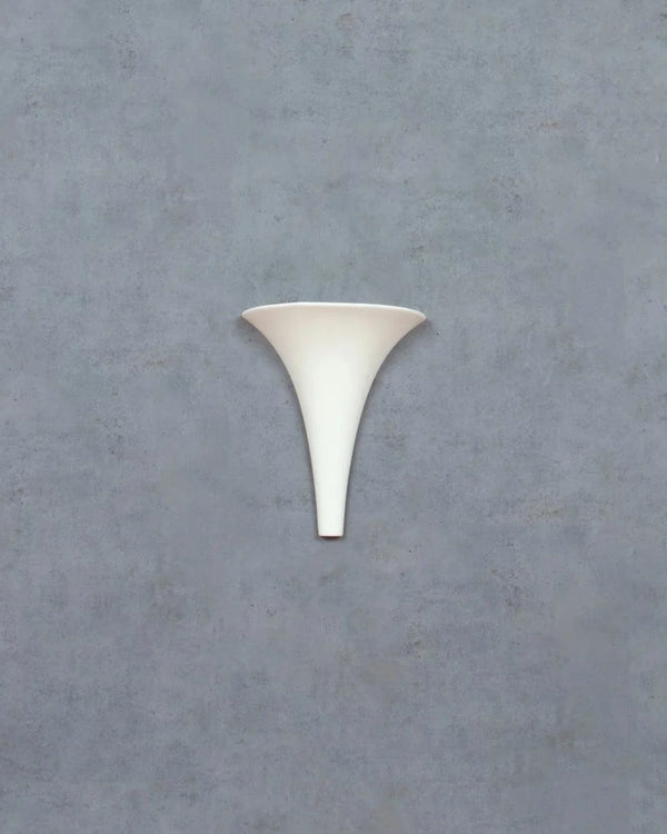 Italian Made White Ceramic Cone Plaster Wall Light