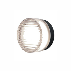 Exterior Thick Textured Glass Wall Light | Prisma | Black | Lighting Collective