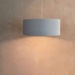 Textured Wide Shade Pendant Light | Terra | White | Lighting Collective