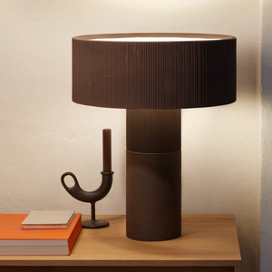 Textured Wide Shade Table Lamp | Chocolate | Lighting Collective