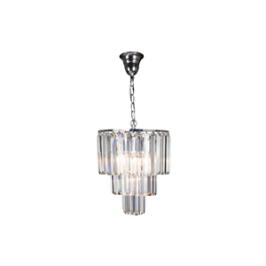 Traditional Crystal Multi-tiered Pendant Light | Small Chrome | Lighting Collective