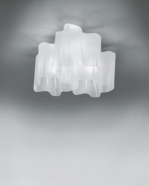 Modern ceiling light fixture on a gray background