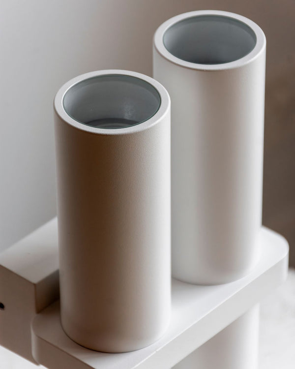 Up & Down Cylindrical Wall Light | White | Double | Lighting Collective