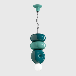 Vibrant Playful Ceramic Pendant | Lighting Collective | Configuration 3 green turquoise