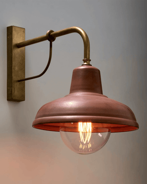 Vintage Aged Copper & Brass Interior or Exterior Wall Light - Lighting Collective