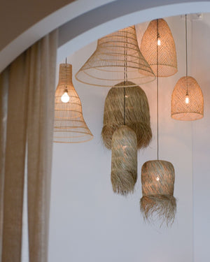 Wavy Cone Bamboo Pendant | Lizzi | Lighting Collective In Store