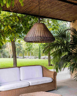 Wicker Cone Pendant Light - Lighting Collective