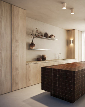 Wobbly Ceramic Ceiling Light Dawn in a modern kitchen