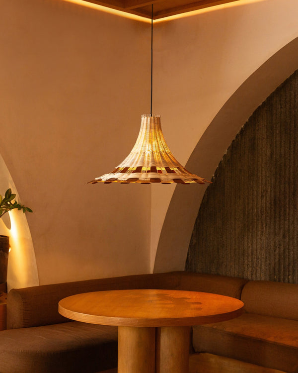 Woven Teak Rattan Pendant