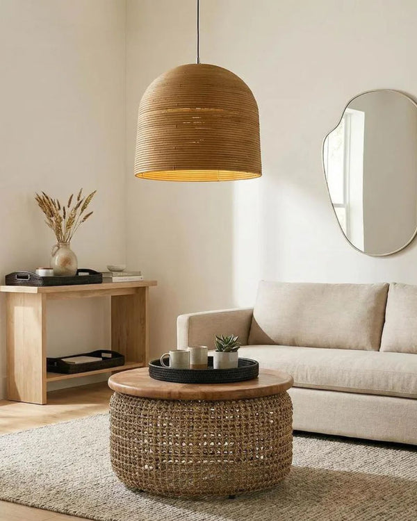 Wrapped Rattan Pendant Light