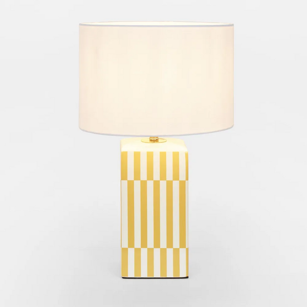 Yellow Striped Table Lamp
