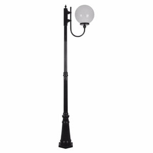 Sphere Curved Arm Post Light | Assorted Finishes-Lamp Post-Domus-Lighting Collective