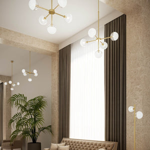 Modern Sphere 5 Light Pendant | Brass | Lighting Collective | Lifestyle