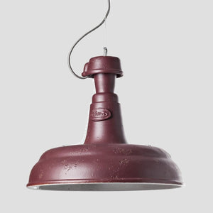 Italian Industrial Burgundy Pendant Light Toscot Torino | Wine Matt 76