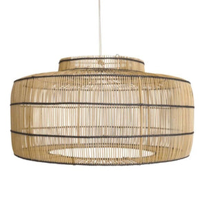 Black Trim Rattan Pendant | Lighting Collective 