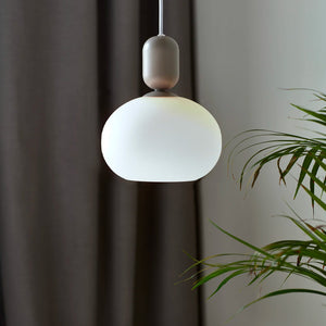 Ovate Matte Glass Pendant | Grey | Lighting Collective