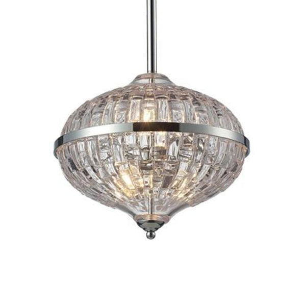 Contemporary Art Deco Mouth Blown Glass Pendant | Oval