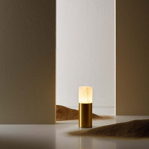 Elegant Matte Brass and Alabaster Table Lamp