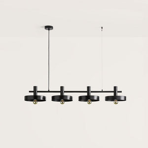 Black Contemporary Four Light Pendant | Lighting Collective