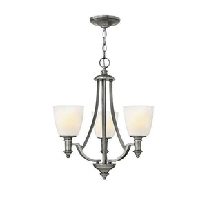 Hamptons Antique Nickel & Opal Glass Shade Chandelier