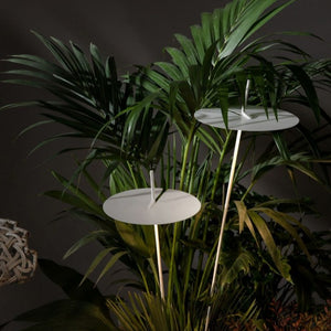 Landscape Matte White Disc Spike Light