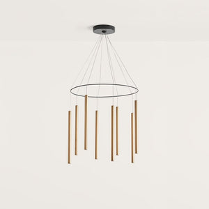 Minimalistic Metallic Rod Chandelier | Gold | Lighting Collective