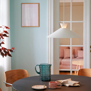 minimalist nordic matt pendant light large and white in a cosy dining room