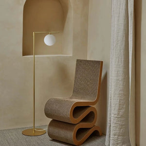 Adjustable Opal Orb Floor Lamp 