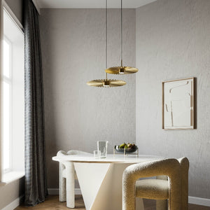 Pleated Brass Pendant Light - Lifestyle - Lighting Collective