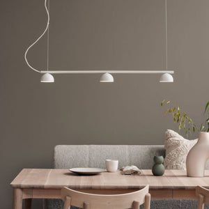 White Simplistic Three Light Rail Pendant |  Lighting Collective