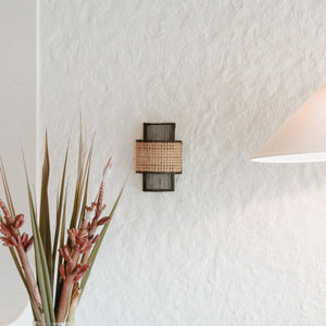Tiered Tall Rattan Wall Light | Lighting Collective