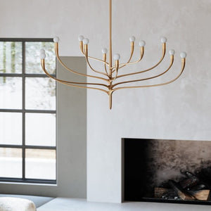 Vintage Gold Leaf Twelve Light Chandelier | Lighting Collective