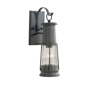 Vintage Lantern with Clear Seeded Glass Wall Light