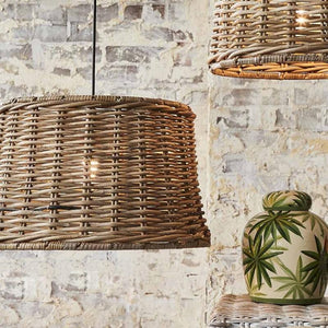 Natural Wicker Basket Pendant Light