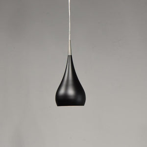 Modern Aluminum Domed Pendant Light Narrow Black