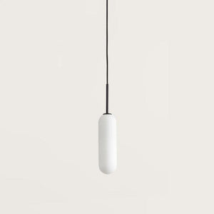 Minimalist Opal Oval Pendant | Black | Lighting Collective