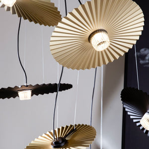 Exterior Aluminium Pleated Pendant | IP65 | Lighting Collective