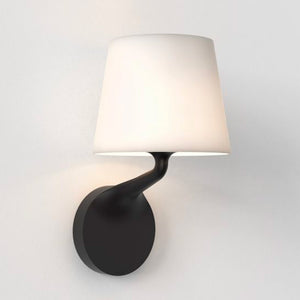 tapered glass contemporary wall light with matt black finish