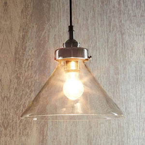 Vintage Style Glass Pendant Light | Antique Silver-Pendants-Emac & Lawton-Lighting Collective